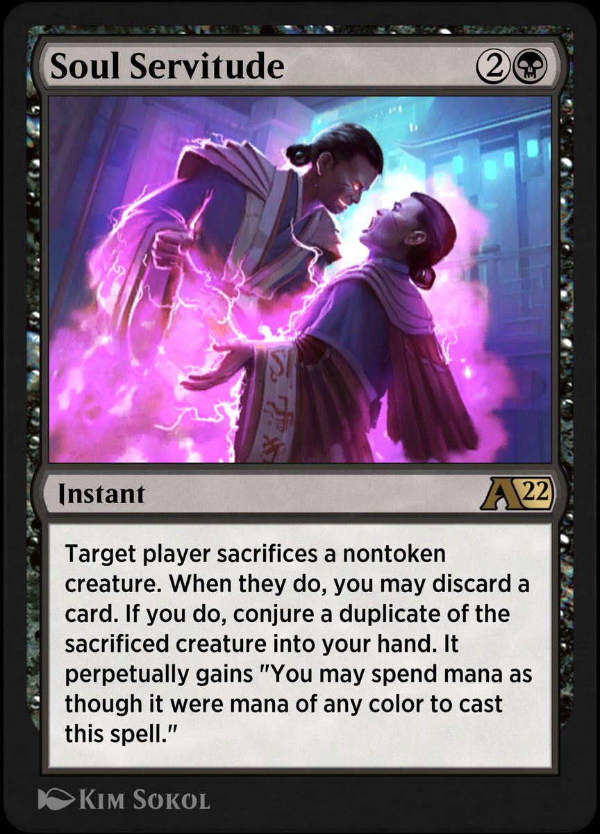 Ashlizzlle_'s tweet photo. Here's my alchemy preview card: 
Soul Servitude ! 

There's true spice potential in this one.. love the fact that it's an insant! Soul shatter move over?

Thanks for the free preview Wizards! #sponsored https://t.co/ZfmbHzUhVw
