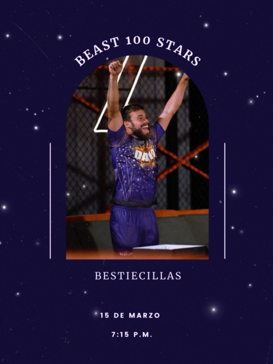 davoarchive's tweet photo. Holaaa, mañana a partir de las 7:15pm estaremos haciendo tendencia de nuevo a David con la frase BEAST 100 STARS, por ser el primero en llegar a las 100 victorias💙 esperamos puedan unirse:) @bestiecilIas https://t.co/ituGYvejYr