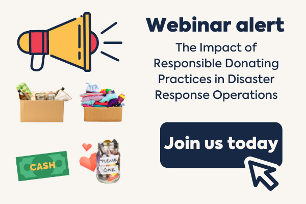 giveresponsible's tweet photo. #DYK how you donate after a disaster could impact the disaster response ?
📢Hear more from those working on the ground themselves-
📅Register & tune in today at 3pm AEDT/ 5pm NZ to hear about donating responsibly for effective disaster response 👇
https://t.co/PbZUqoqKrn https://t.co/x0JZ1fUNZi