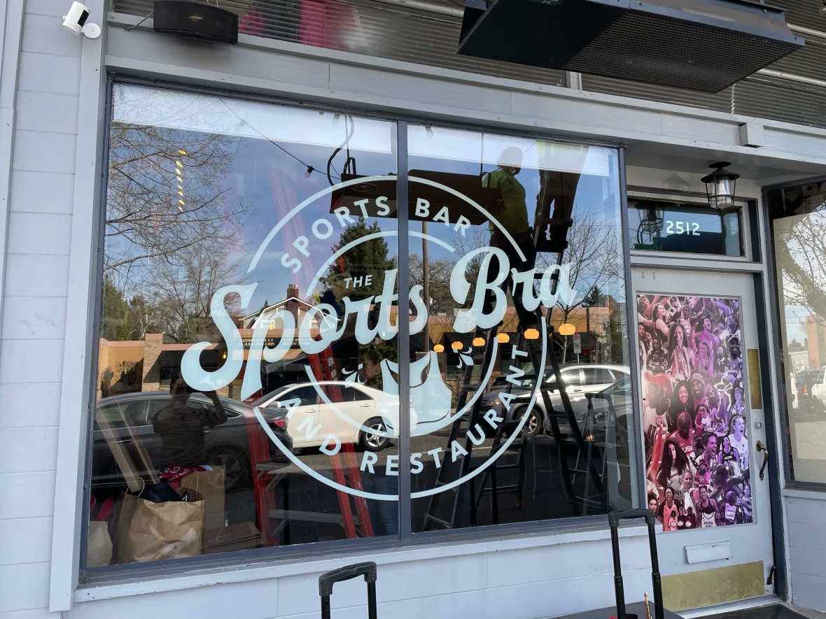 cbcasithappens's tweet photo. A Portland chef is opening a bar that will only show women's sports. 

It's called The Sports Bra. https://t.co/dTVhjbzsuO https://t.co/cwFzxBILTn