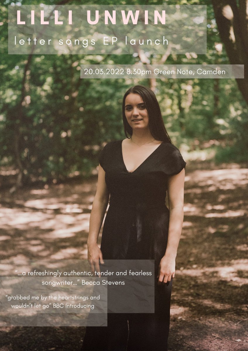 LilliUnwin's tweet photo. This Sunday @GreenNote 🌸 get your tickets here! https://t.co/bWYhJqHInr photo by @dhamblett https://t.co/Y3s4Q1Le55