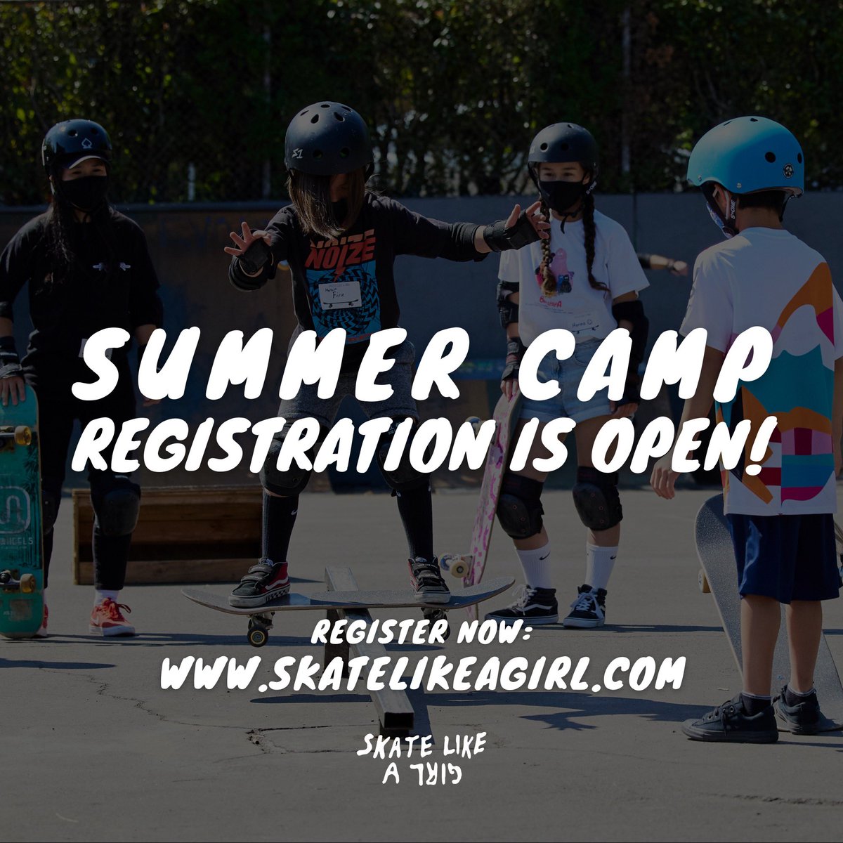 Youth Summer Camps in Seattle, Portland and the Bay Area are live! Our skate instructors are equipped to get you rolling with the basics of pushing and cruising, or take your existing skills to new heights in a safe and welcoming space.  Register at skatelikeagirl.com