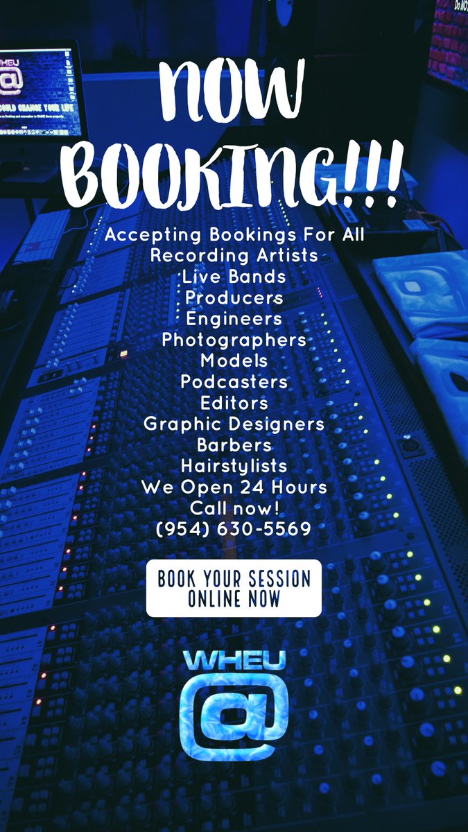 WheUat's tweet photo. If your in #broward #dade looking for a studio to work on whatever project give us a call now!!! 9546305569 contact us now!!! https://t.co/WRmX5ibCy8