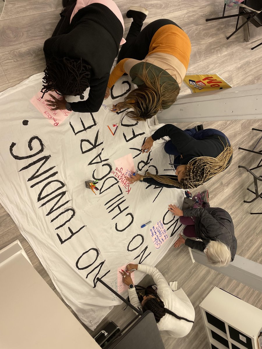 AllOurKin's tweet photo. We see you #Bridgeport! AOK staff &amp; #FamilyChildCare educators prepare for a 3/15 rally, 10:00 a.m. @ Seaside Park Playground - part of an unprecedented day of action for providers, orgs &amp; parents show #CT a #MorningWithoutChildCare. @connpost @insider_ct https://t.co/AAcQ817b9T https://t.co/LrQ6714adB