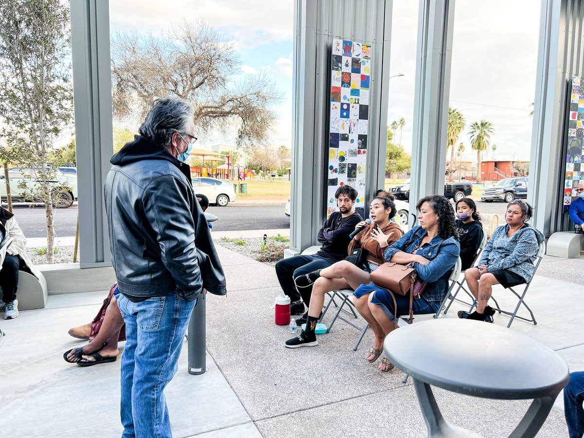 PHXHousing's tweet photo. By listening to the stories of Edison-Eastlake residents and community members, accomplished artist, Hugo Medina will conceptualize the design for 2 vibrant, expressive murals at Soluna Apartments. #publicart #HugosArt #communityengagement https://t.co/cdJBGzYyhT