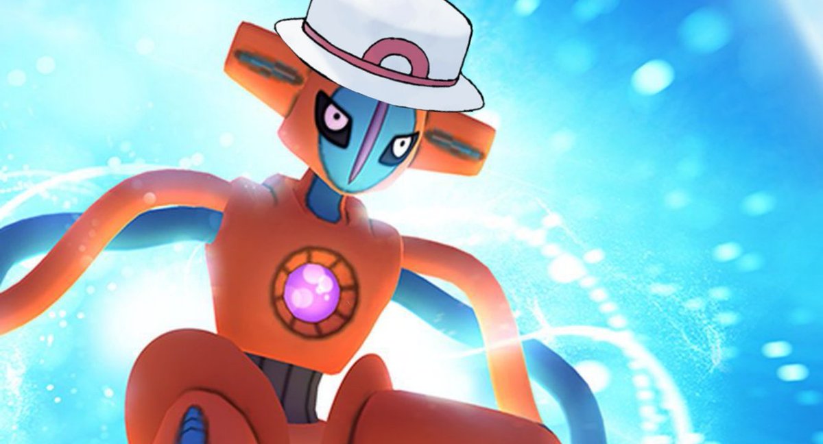 . . . Looming over her, both hands reached out slowly, menacingly . . .

. . .  Until it took her hat, setting it atop it's own head and in return the pokémon set the poffin atop her head, neatly mind you.