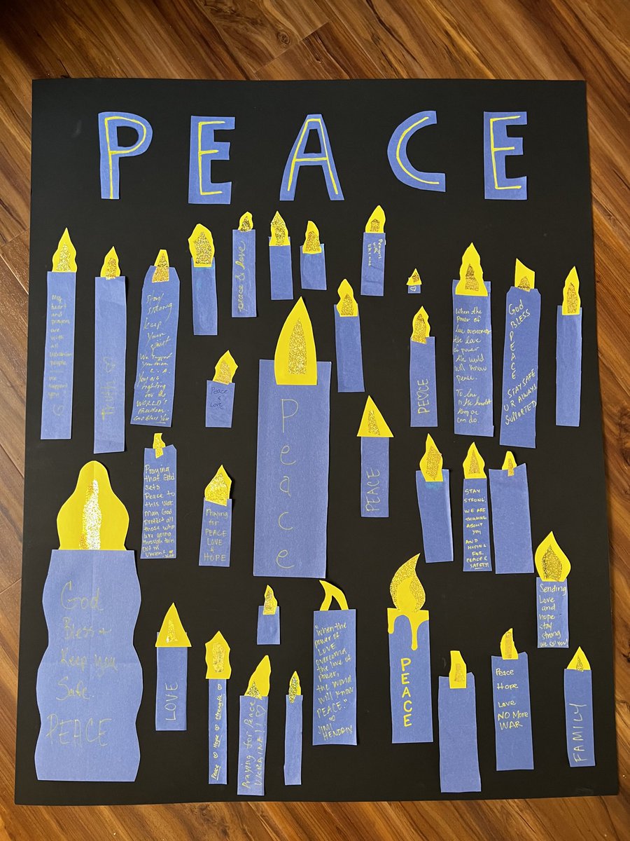 So incredibly proud of our teams- they love out our value of compassion both inside and outside of work. We created a candlelight memorial sharing messages of peace for Ukraine. 🇺🇦