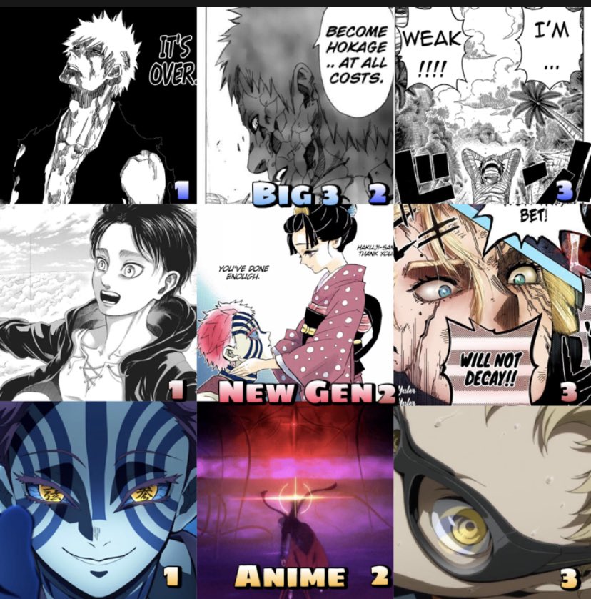 ObigoatO's tweet photo. My favourite Big 3 panels,New gen moments and anime moments . https://t.co/Xmk7SM7Sba
