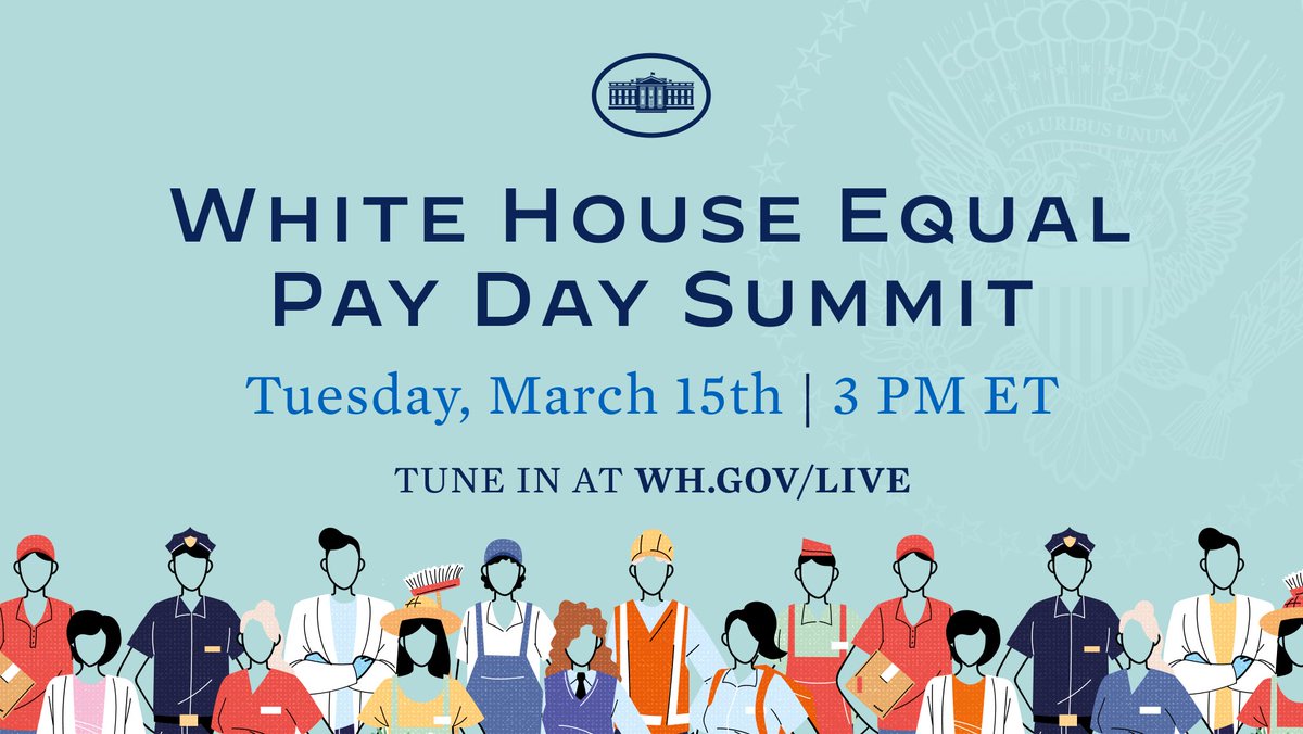 WHGPC46Archive's tweet photo. Tomorrow, to mark #EqualPayDay we will be hosting a virtual summit that will highlight what we’re doing to make equal pay a reality for all Americans. 
Watch live here📺: https://t.co/x8jjEtfMKR https://t.co/smV79ckLgl