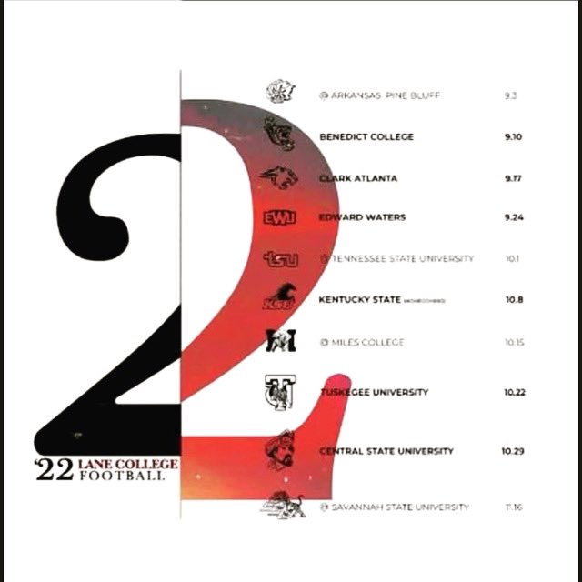 blackcollegenc's tweet photo. Because it’s never too early to get excited about the upcoming fall 2022 football season
The 2022 Season schedule for Lane College Dragons
❤️ 🏈 🤍 🏈
#lanecollege #lcdragons #siacfootball #blackcollegefootball #hbcufootball #d2football #blackcollegenc https://t.co/bHmJHnppt8