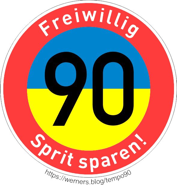 wernerakvorrat's tweet photo. Freiwillig Tempo 90 – Sprit sparen! - Der Krieg Russlands gegen die Ukraine hat sehr schmerzlich sehr deutlich gemacht, dass Deutschland viel zu abhängig von Öl, Gas und Kohle aus Russland ist. Jede:r Autofahrer:in selbst einen kleinen Beitrag leisten. https://t.co/XNiTPNqOeF https://t.co/EJoKVEUry1
