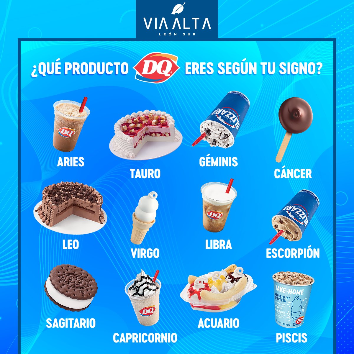 viaaltaleonsur's tweet photo. ¿Qué producto DQ® eres según tu signo? ¡Cuéntanos qué te tocó! 😁🍦
#TuViaAlSabor #TodoEnMismoLugar https://t.co/QEpu8H0Q8d