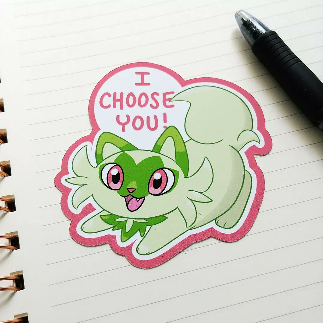 Melon_Berry's tweet photo. #Sprigatito "I choose you!" stickers are now live in the shop!🍃🐱💚
#TeamSprigatito #PokemonScarletViolet #Stickers https://t.co/KwbmQtSjDE