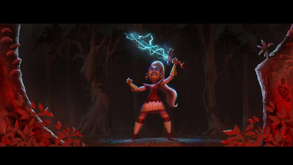 "Maya and the Three" key painting I did of Zyanya leveling up into full mama bear mode. legend has it that pile of slain monstruos was so deep it reached the forest canopy. #mayaandthe3 #visdev #illustration #animation #netflixanimation #mexopolis