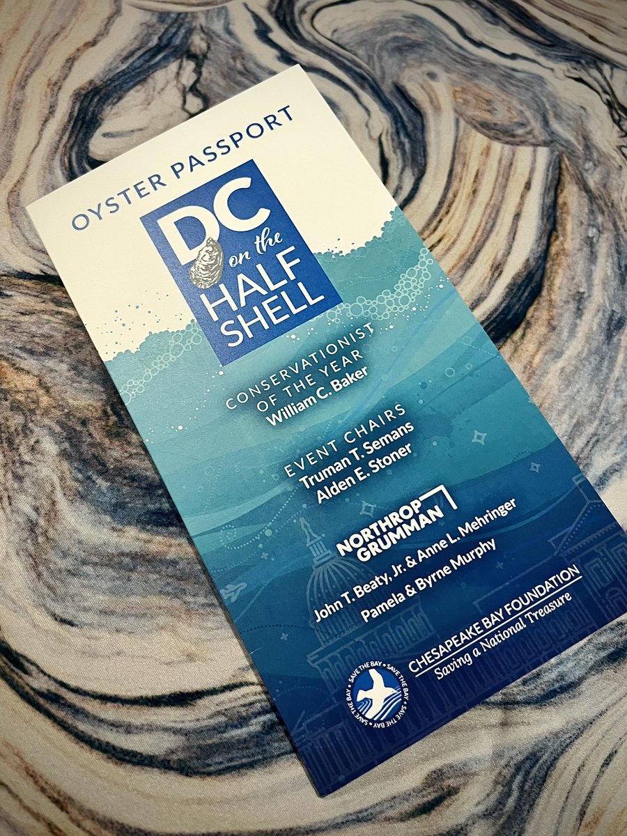 chesapeakebay's tweet photo. It's been a few years since we've pulled out our oyster passport—or any passport for the matter. Thanks to Pamela & Byrne Murphy for helping to make tonight's #DCHalfShell possible! https://t.co/8WJ2YxVeQ5