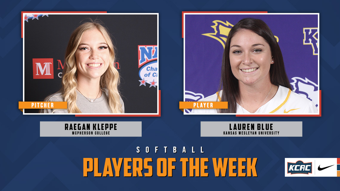 kcacsports's tweet photo. Raegan Kleppe of @MAC_Bulldogs and Lauren Blue of @kwucoyotes Earn KCAC Softball Weekly Honors! https://t.co/P7zjfwAvY6 #KCACsb
@NAIA https://t.co/vEfZ8CluVl