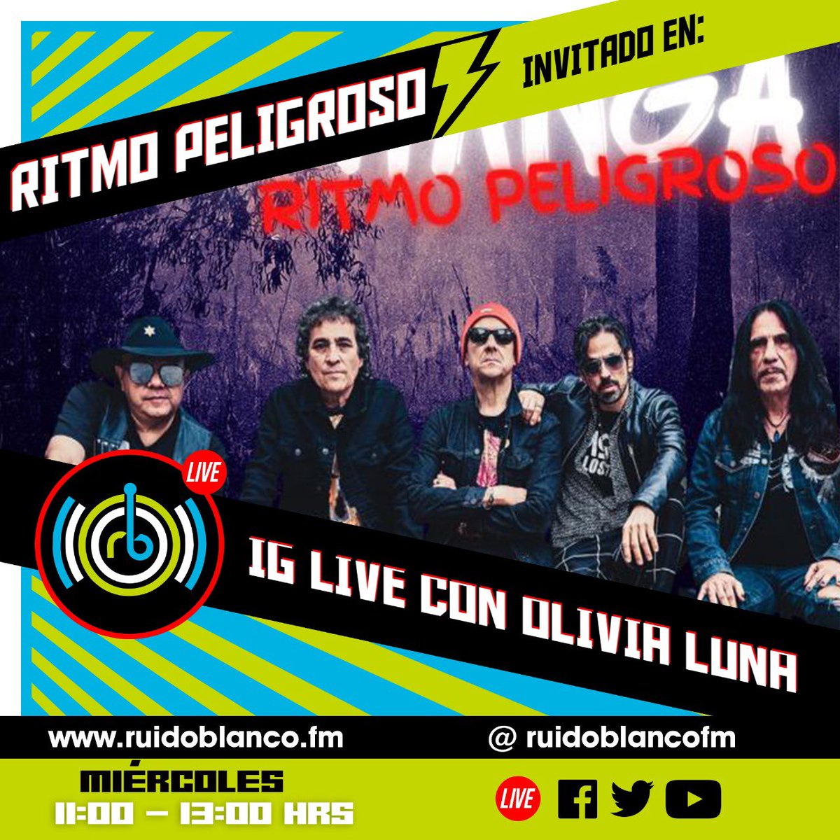 Banda querida nos vemos este miércoles 16 de Marzo a las 11:30 AM del Centro De Mexico para compartir con ustedes nuestro nuevo sencillo “La Tribu Pachanga” en vivo con <a href="/LunaOlivia/">Olivia Luna ✨</a> desde la plataforma de <a href="/ruidoblancofm/">Ruido Blanco FM ⚡️</a> en Instagram. #nuevosencillo #rocklatino #estreno