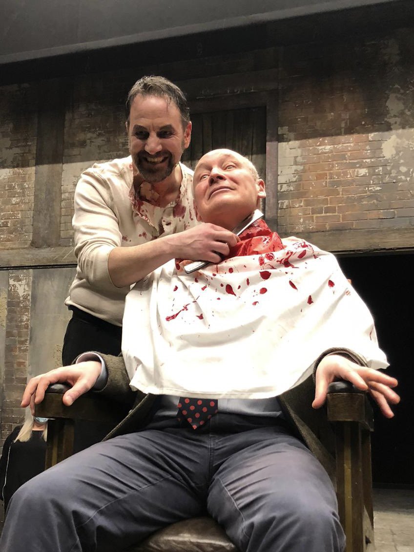 JGL39559946's tweet image. Just attended the amazing @Manx_Ops production of #SweeneyTodd, a musical thriller, at the @VillaGaiety. Tickets still available for the last few performances; it’s a brilliant and bloody show! Went backstage afterwards and sat in Sweeney’s chair for a quick shave! #LocalTalent🇮🇲