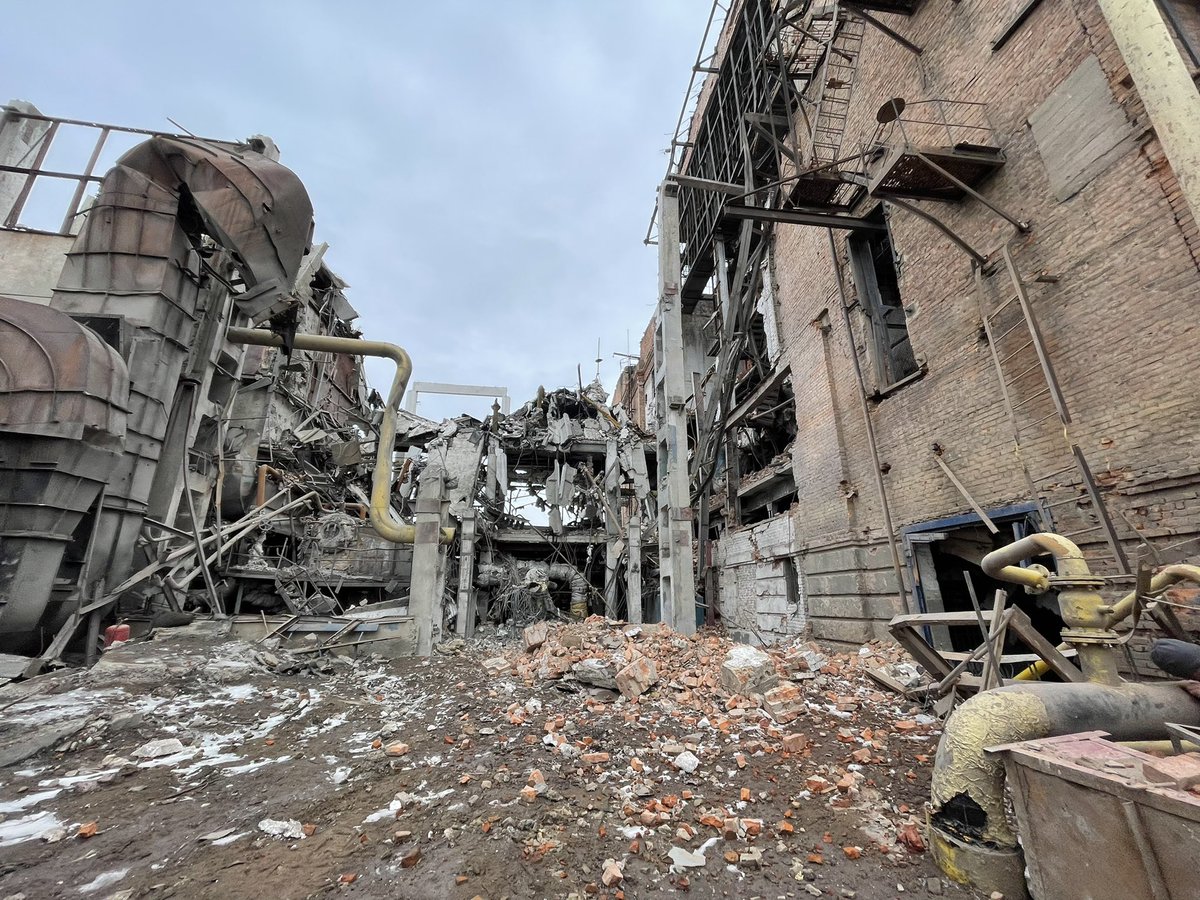 A town of Okhtyrka near Sumy blocked the gateway to Poltava and pays high prices. It’s bombed, the railway station, electricity plant, city council are destroyed. On my photos the mayor  stands on the crater of the bomb. There are 8 of them at least. Many, many people died