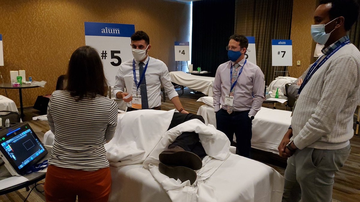OHSU GM US fellows @medpedspocus <a href="/AlwaysSilverMD/">Aaron Silver</a> <a href="/POCUSaurusDx/">P Musgrave</a> running a great session today. Hot tip use angle correction in PW Doppler if the direction of flow is &gt; 20 deg off perpendicular.  @aium2022 #impocus