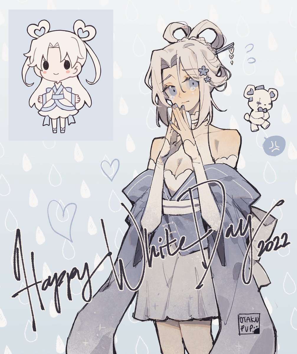 HAPPY WHITE DAY!!!
Here's the revamp version of my white day OC ^^ She is a crybaby when it comes to love and has a big crush on valentines  #otakupup 