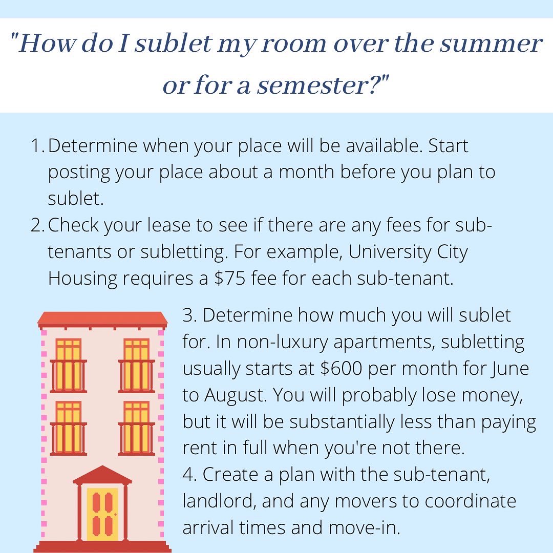 Penn1st's tweet photo. For those looking to sublease their housing: https://t.co/G1y8uw7eCl