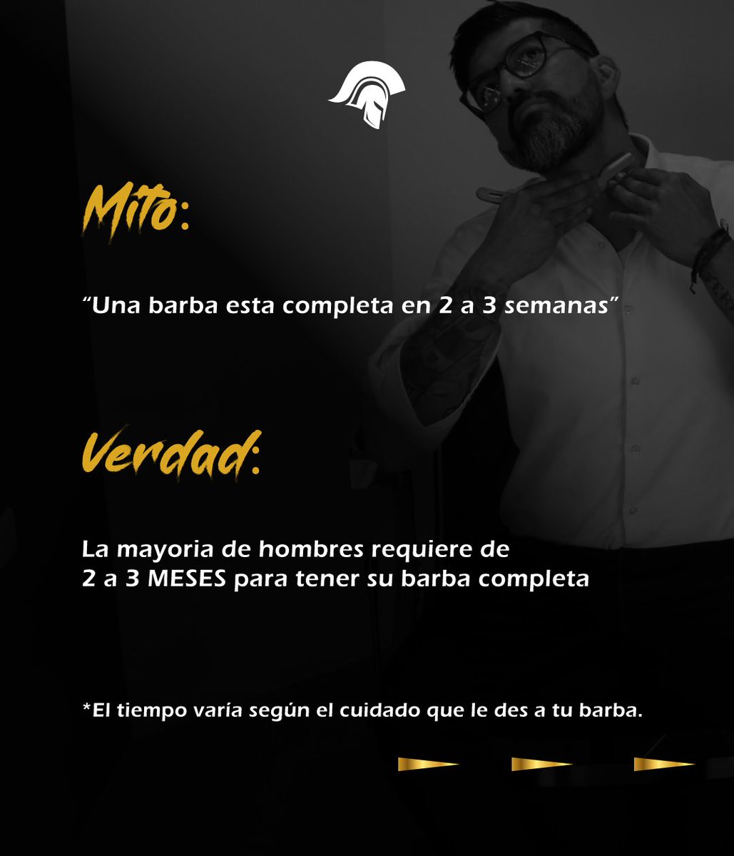 spartabarberlab's tweet photo. Preguntale a los expertos, te presentamos 3 mitos sobre las barbas para que no te desanimes y cuides tu barba como un buen Spartano. 💈🦾🧔🏻‍♂️
📍 Visítanos en plaza Borbón a un costado de panadería San Martin en Ciudad Merliot
✅Reserva llamando o escribiendo al: 7150-9143 📲 https://t.co/nnSuQZwvh0