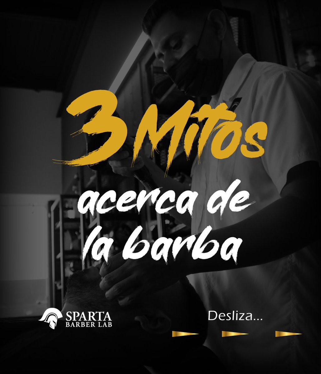 spartabarberlab's tweet photo. Preguntale a los expertos, te presentamos 3 mitos sobre las barbas para que no te desanimes y cuides tu barba como un buen Spartano. 💈🦾🧔🏻‍♂️
📍 Visítanos en plaza Borbón a un costado de panadería San Martin en Ciudad Merliot
✅Reserva llamando o escribiendo al: 7150-9143 📲 https://t.co/nnSuQZwvh0