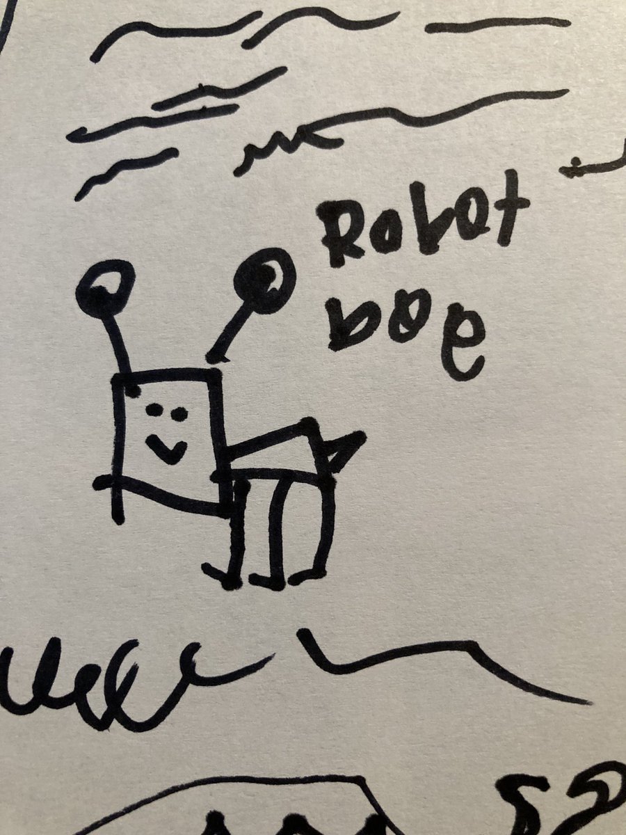 FountainCartoon's tweet photo. Robot Bee! Robot Bee!
Out of nowhere, my six year old daughter drew a Robot Bee!!!
#RobotBee https://t.co/OopCJIzyMP
