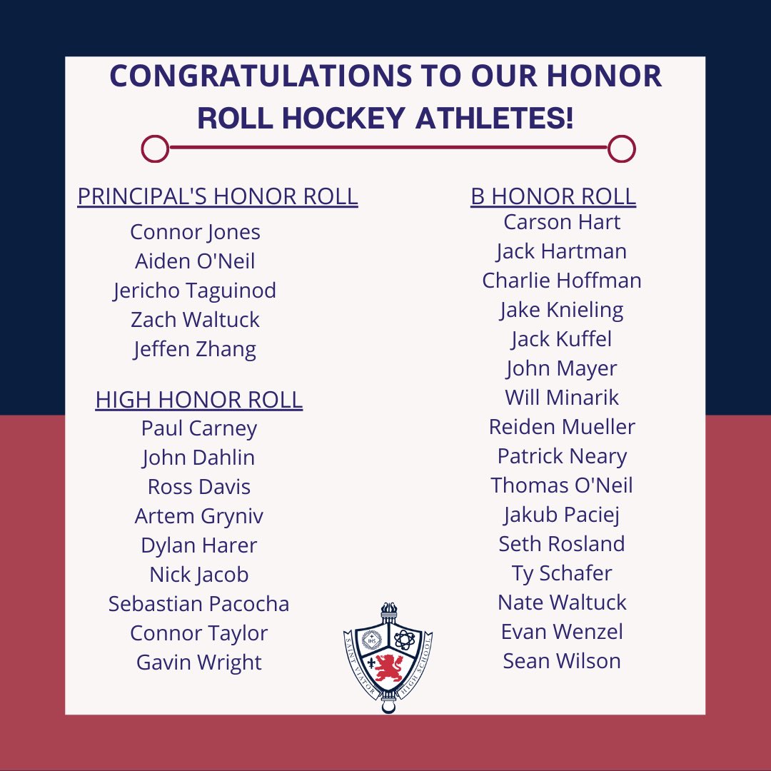 ViatorHockey's tweet image. Congratulations to our players who earned 1st semester honor roll! #smartandstrong