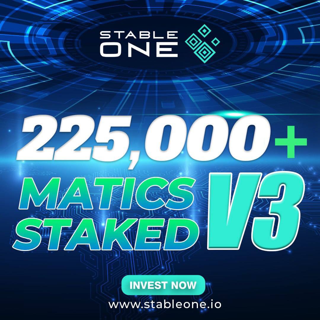 StableOneMatic's tweet image. Over 225k MATIC staked!

#ROI
#MATIC
#Polygon