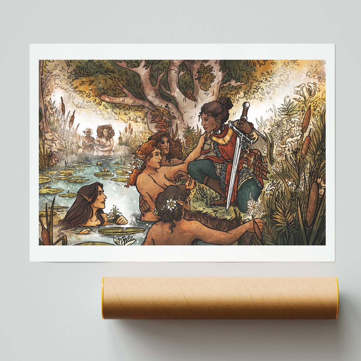 SaraZunda's tweet photo. 🧡✨ Print sale is live! Fantasy dnd characters, fairies, folklore, and more! All hand signed with a ton of sizes and includes free shipping to the US! Link below! https://t.co/YiT1jF0alw
