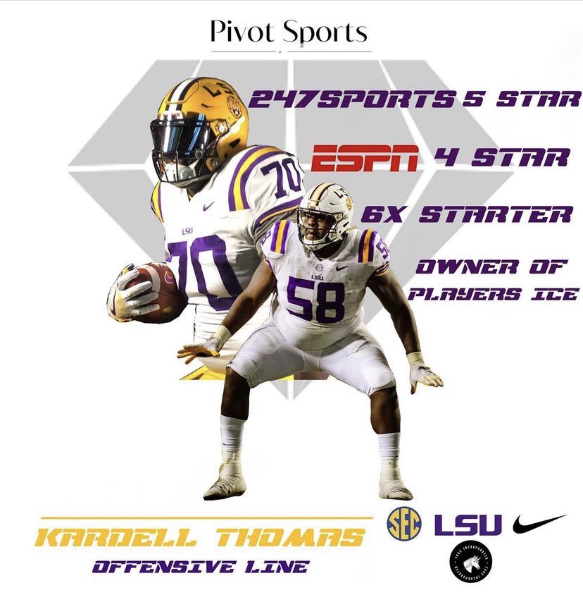 PivotSportsNIL's tweet photo. Welcome to the Family Kardell!

In partnership with @fakeinc_ we are proud to officially welcome @kardellt62 to the Family 💎🏴

#PivotAndChangeTheGame #NIL #CollegeFootball #athlete #LSU https://t.co/tXNoFxb4GK