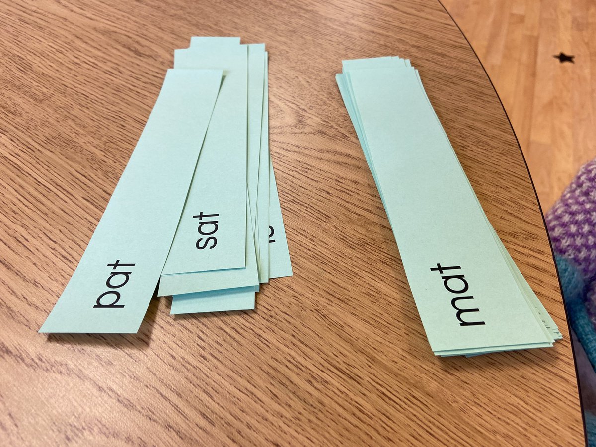 I’m using Bob books and these decodable word strips from <a href="/CherylEmrich/">Cheryl Yoworski</a> and <a href="/TracyPick/">Tracy Sims</a> for many of my Ss, and starting to see some results! #fdk #decodablewords #SOR #structuredliteracy