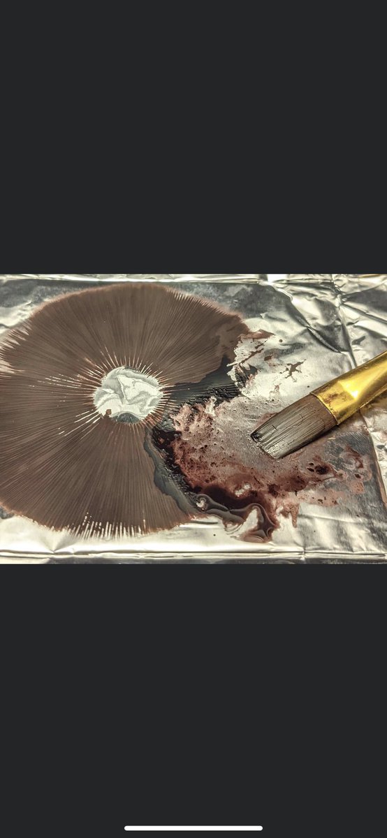 sappyarts's tweet photo. I did this painting with mushroom spores and water #painting #art #mushrooms #mushroomart https://t.co/6o08LD0AxD