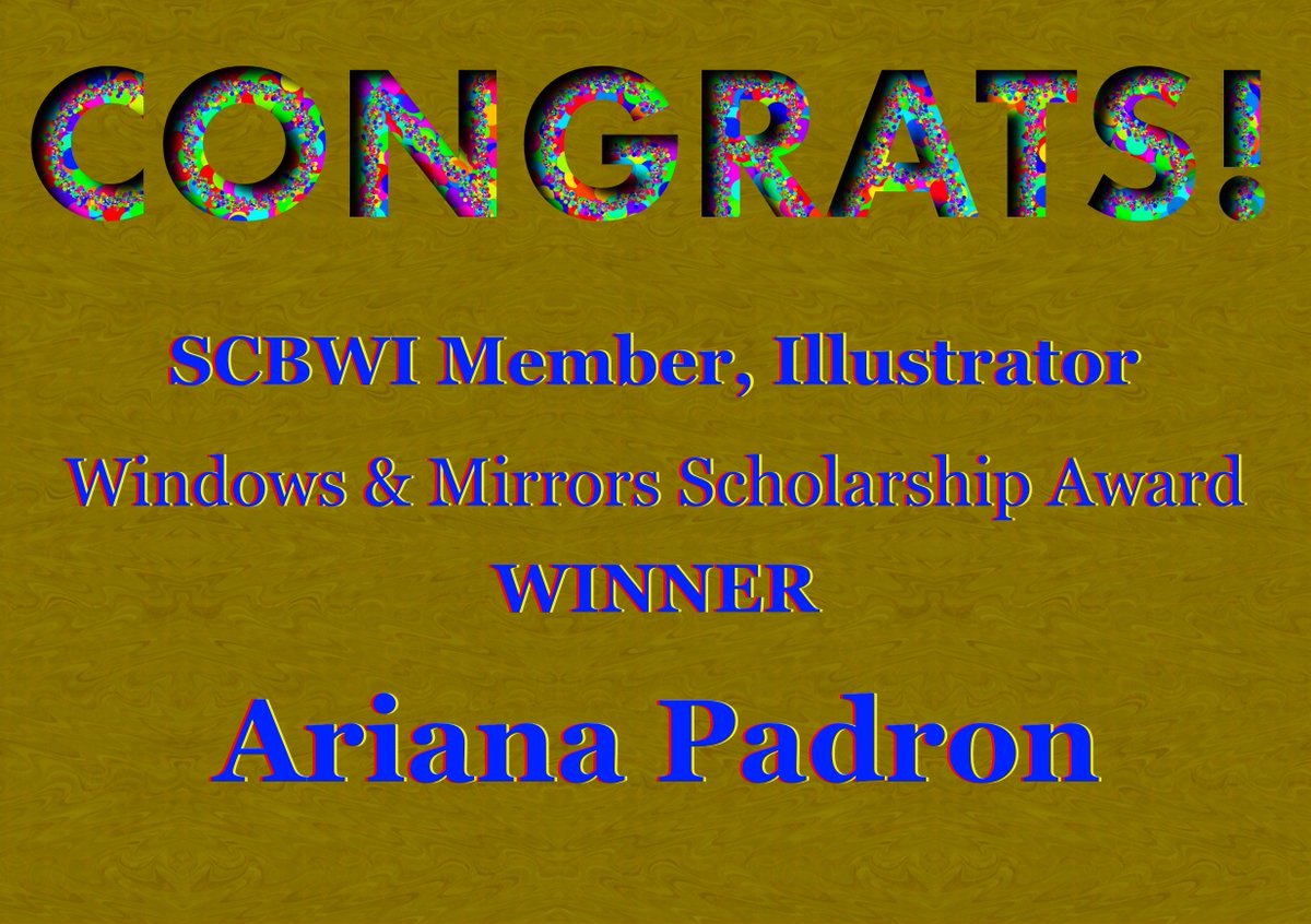 FedericoErebia's tweet photo. CONGRATULATIONS @ArianaPadronArt!

SCBWI New England's
WINDOWS &amp; MIRRORS SCHOLARSHIP AWARD

#kidlit #kidlitart #ChildrensBooks 
#DiverseBooks #DiverseVoices
#illustrator #illustrationart #illustrationartist 
#illustrationcontest #illustrationcompetition 
#NESCBWI #SCBWI https://t.co/9b3kEOxOUK