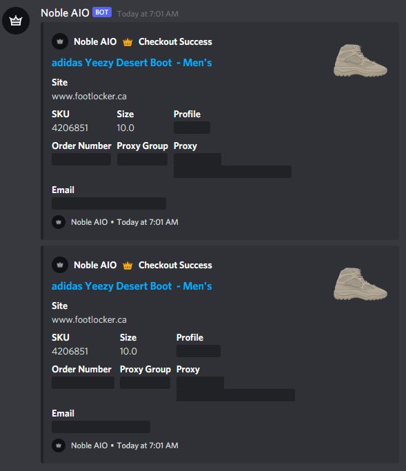 KtownResell's tweet photo. Quick 2 pairs before going to work 

B: @Noble_AIO 
G: @AMNotifyCA 
P: @SlashProxies @Success_Slash https://t.co/rukrGdCD67