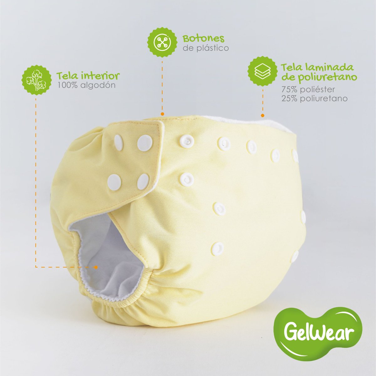 Nuestros pañales están elaborados con tela PUL antibacteriana certificada en Estados Unidos, además de tener un contacto con la piel 100% de algodón. 👌🏻🥇Cumplimos con los más altos estándares de calidad y certificación INEN para cuidar hasta a la piel más sensible. ✨✅