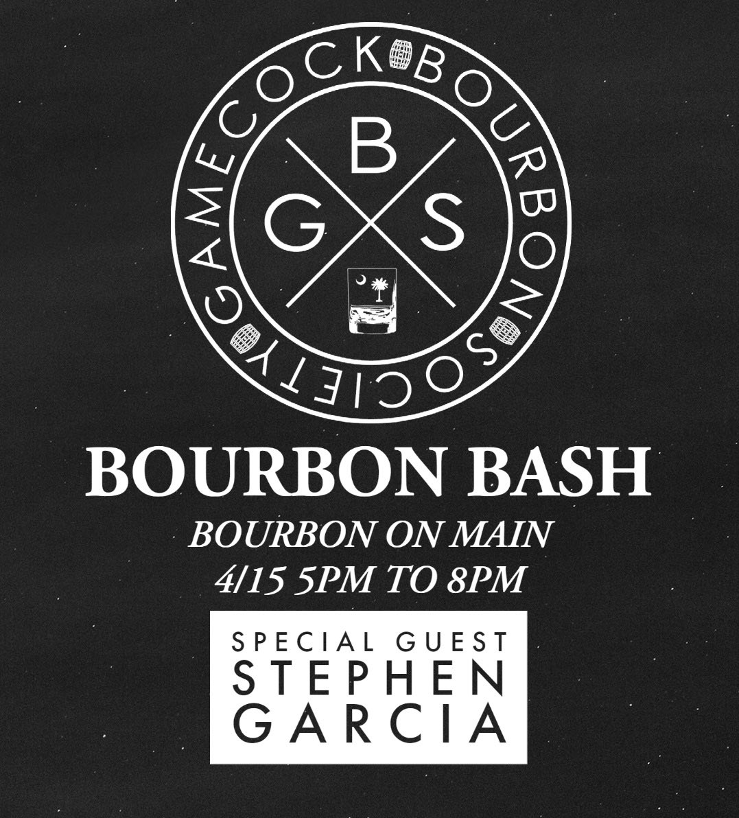 GamecockBourbon's tweet photo. We will be having a Bourbon Bash at Bourbon on Main with special guest @StephenGarcia. Tickets will be very limited, and will go on sale via Eventbrite this Friday at 10am. Join us for a tasting experience unlike any other, with a huge raffle, silent auction, and a few surprises! https://t.co/q7kpv33X1y