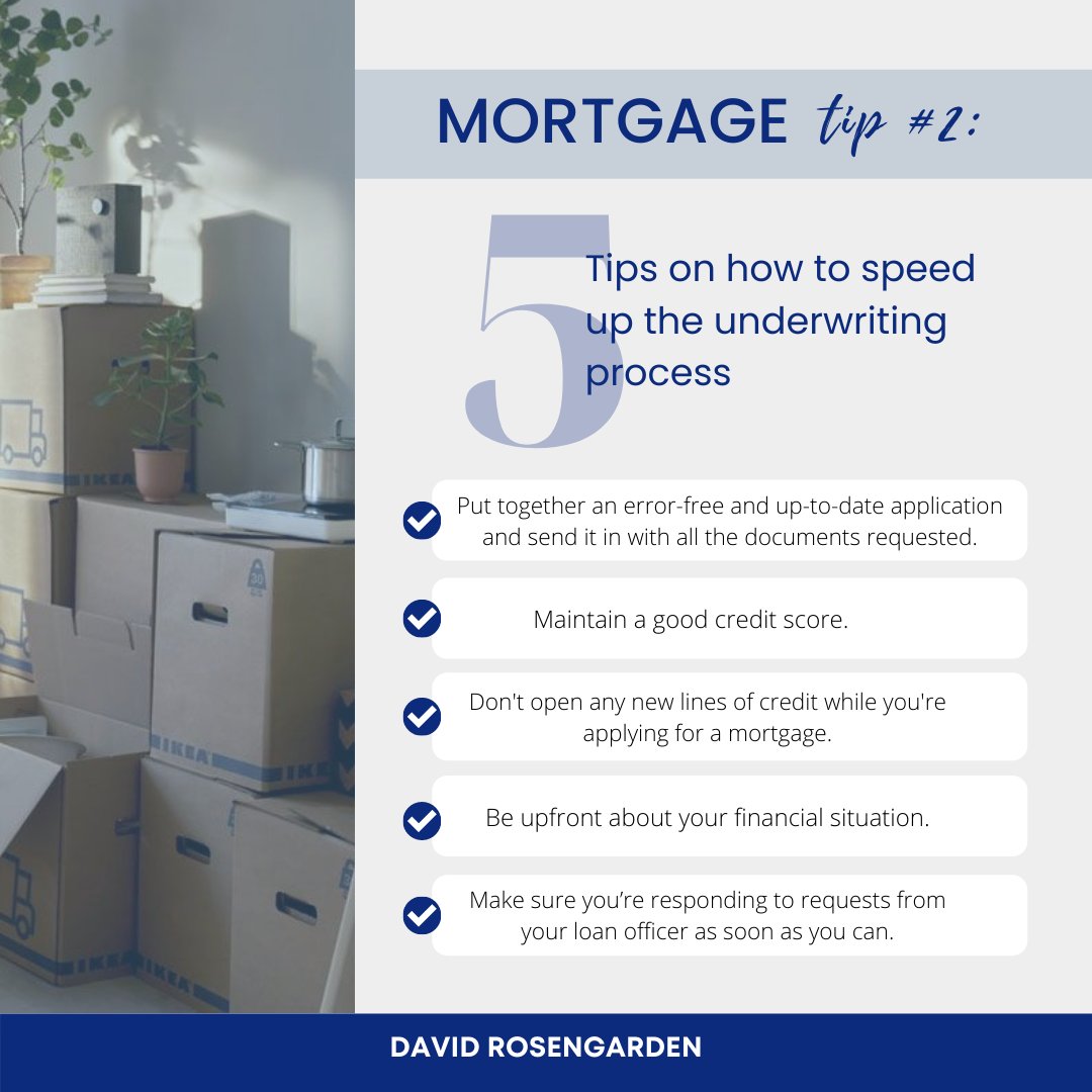 MortgageByDave's tweet image. Though the underwriting of your loan is mostly out of your hands, do these to ensure the underwriting process goes smoothly.

#underwritingprocess #mortgagetips