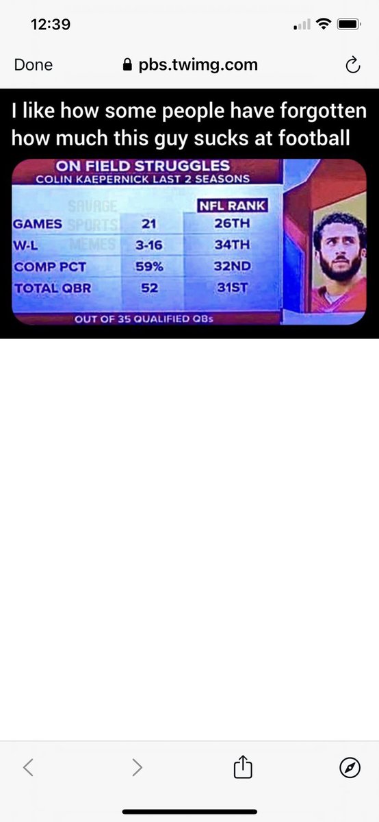 dlawenoch's tweet photo. @SteveZ28RS @Kaepernick7 A failing quarterback with no leadership potential https://t.co/SjiEInm9La
