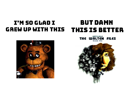 ChonkWater's tweet photo. I have a strong feeling someone made this already but I have a strong urge to throw this out there #Memes #WaltenFiles #FNAF https://t.co/eefBIoQOFW
