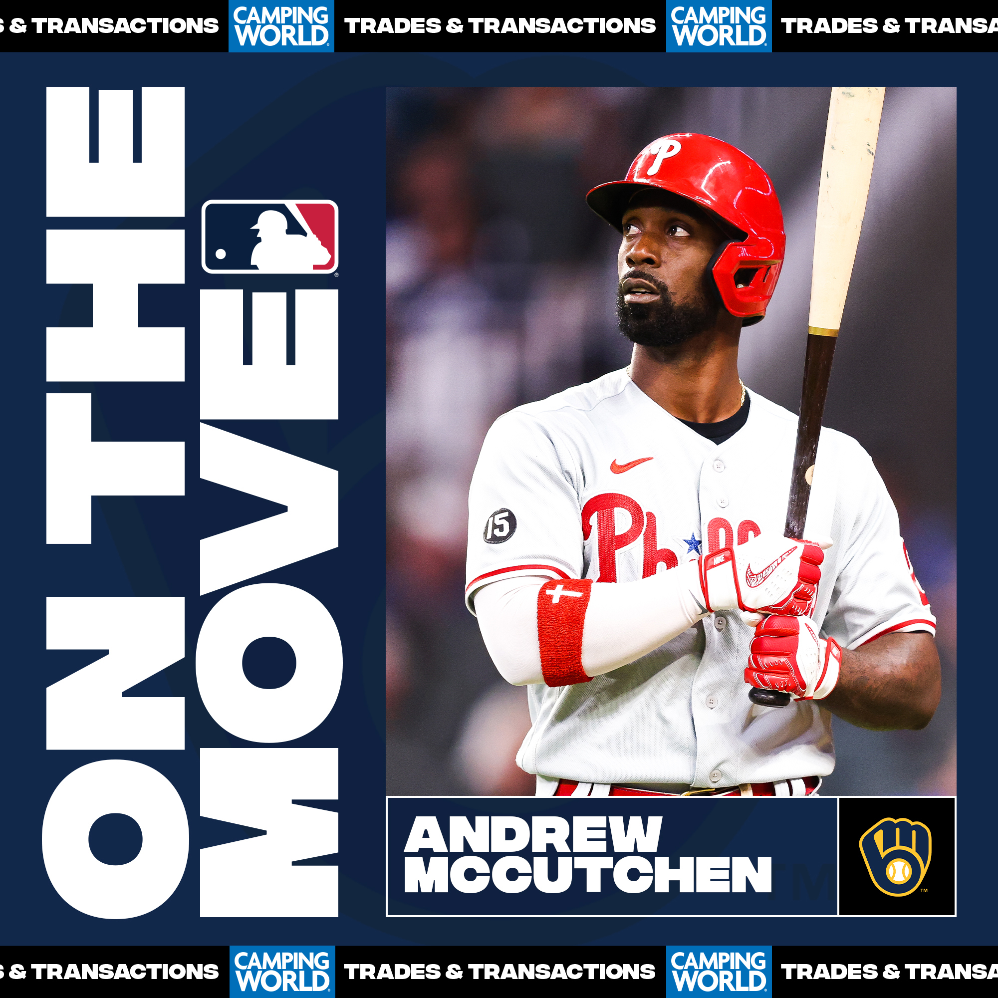 MLB on X: .@Brewers, OF Andrew McCutchen reportedly agree to a