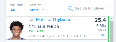 How many of you rostered Thybulle tonight? 👀