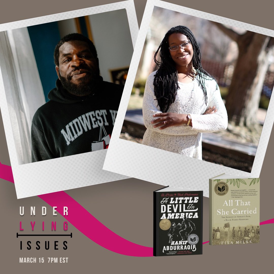 harriettsbooks's tweet photo. You’ve done book talks & book clubs, now let’s dig deep into the minds of your favorite authors—not their books—them. #UnderlyingIssues @NifMuhammad @TiyaMilesTAM https://t.co/f03UDzPd9t https://t.co/AHgD9W3xzi