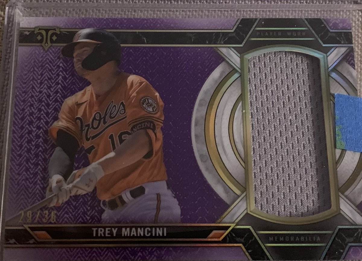 OsCardGiveAways's tweet photo. I’m bored. Trey Mancini 29/36 giveaway. Like, retweet and follow me, winner drawn tomorrow at 7pm Eastern. #Birdland #Orioles #TheHobby #baseballcards https://t.co/IdW41Ky03s