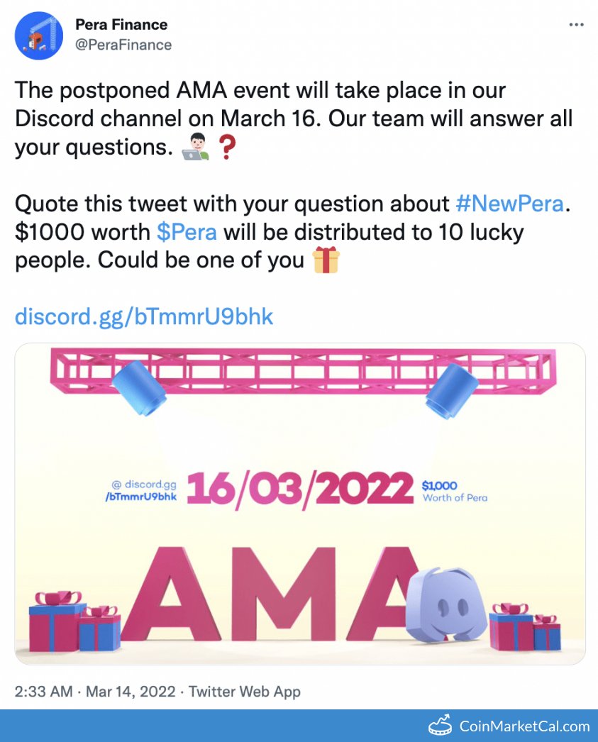 kilroydillon's tweet photo. #newpera #ama event with @PeraFinance
Discord 👇 : https://t.co/aaAJP6wrCO https://t.co/cs9vxNUdVr