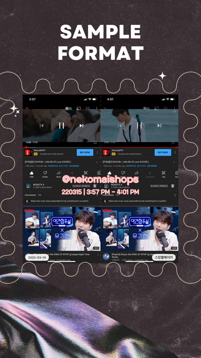 NekomaiShops's tweet photo. Sample format for the streaming proof: ๐ค๐ค
#NKMS_GA https://t.co/eal0SHJgp8