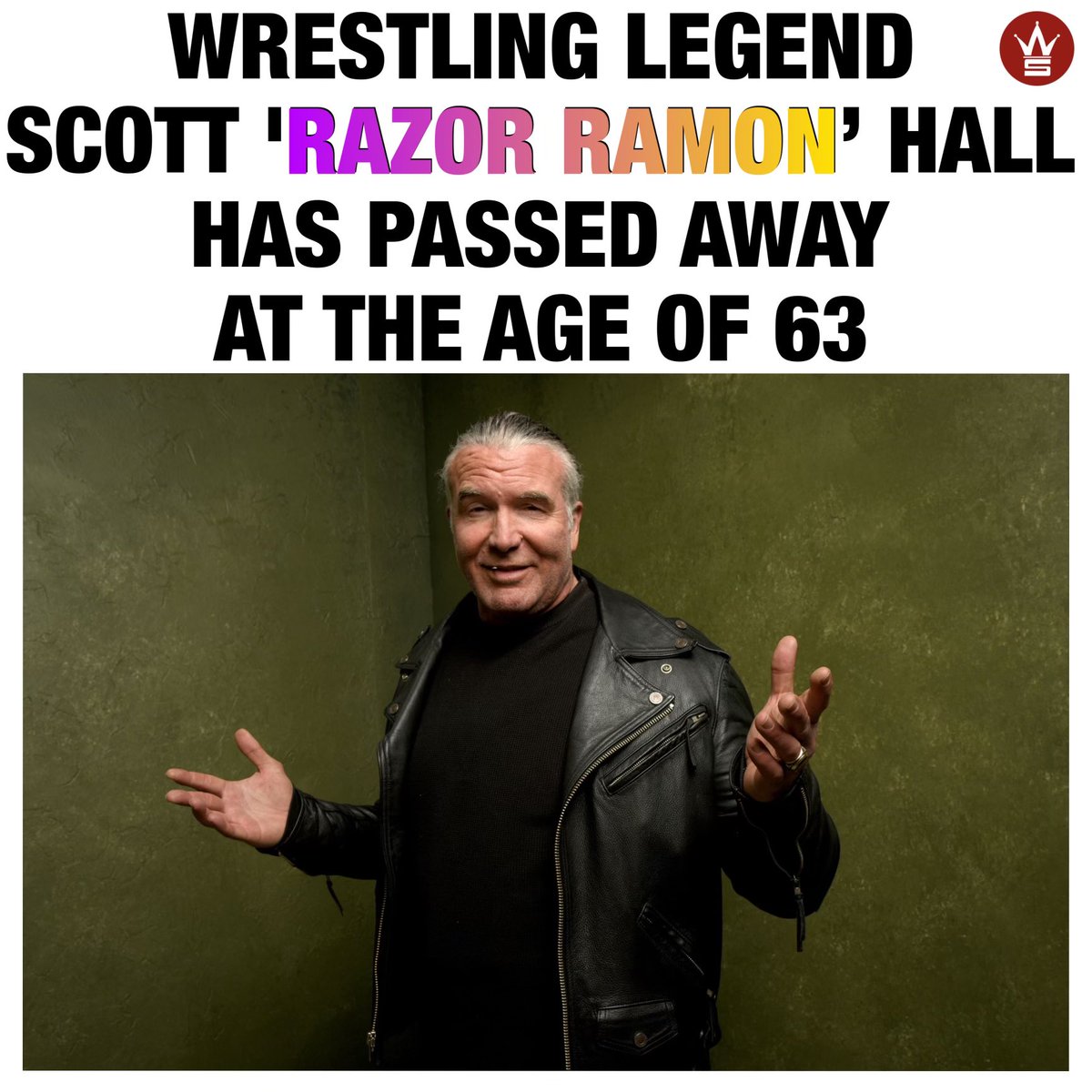 We’re sad to announce the passing of wrestling legend Scott ‘Razor Ramon’ Hall. He was taken off life support following complications from surgery. Our thoughts and prayers are with his family and friends. #RIPRazorRamon