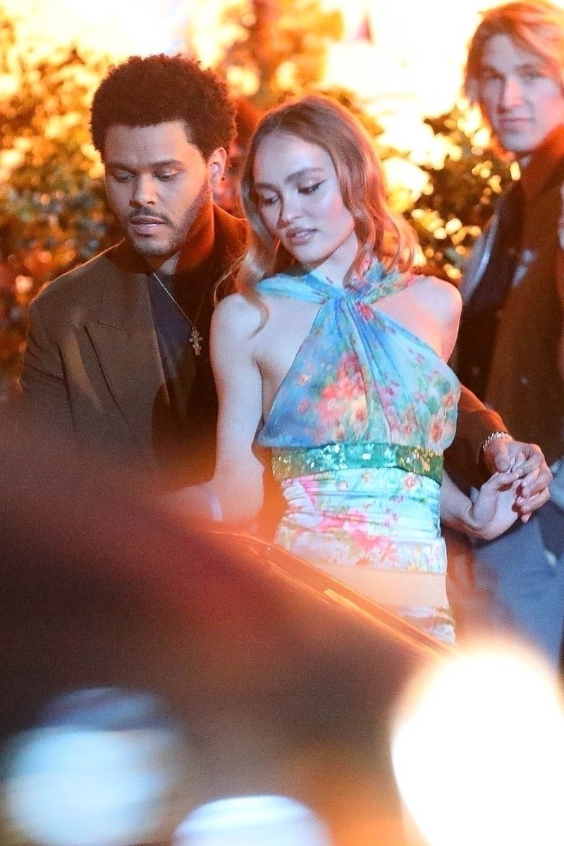 lily-rose depp and the weeknd spotted while filming on the set of